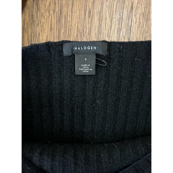 Halogen Puff Sleeve Square Neck Sweater in Black Size Small - Picture 6 of 6